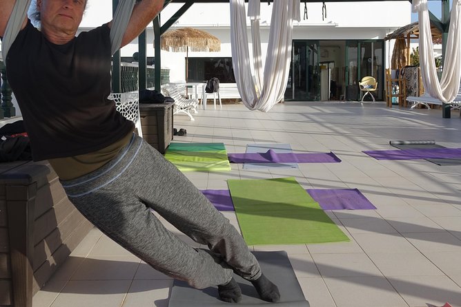 Aerial Yoga Experience in Maspalomas, Spain - What’s Included: Hammocks, Mats, and Mineral Water
