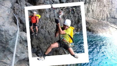 Agaete: Gran Canaria Coasteering. Marine Ferrata and Zipline - Where you meet: COMSILIENCE and the Playa de Caleta area