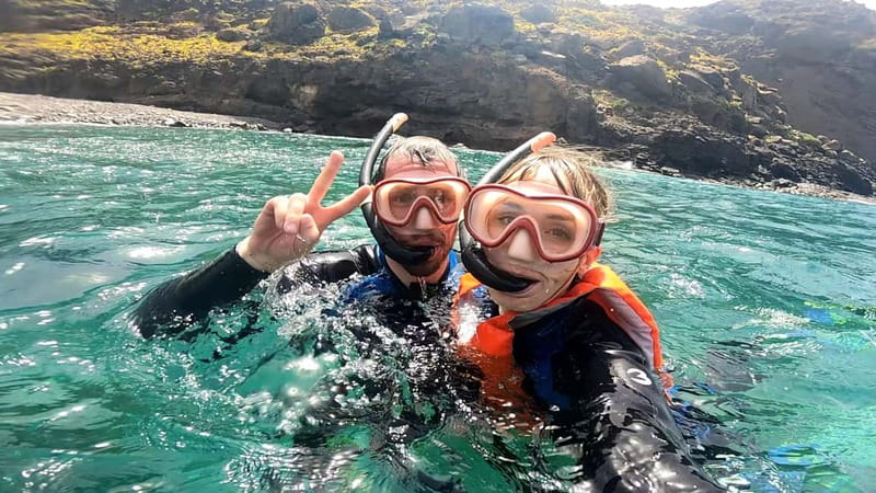 Agaete: Gran Canaria Coasteering. Marine Ferrata and Zipline - Optional jumps from 12 meters and the snorkel payoff