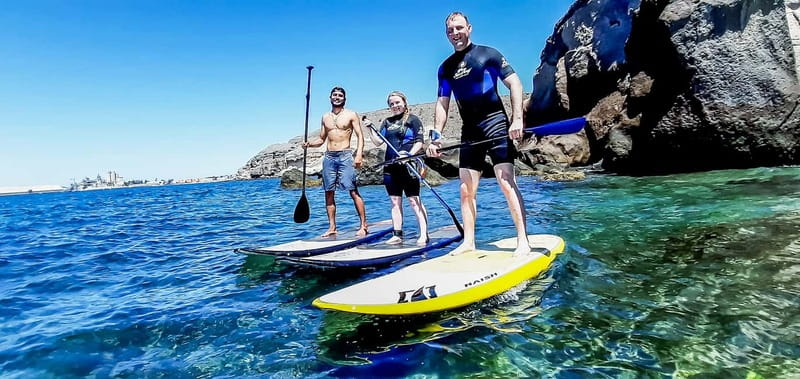 Gran Canaria: Stand-Up Paddle Lesson & Snorkeling Tour - PRO SURFING COMPANY: meeting point and getting out on the water
