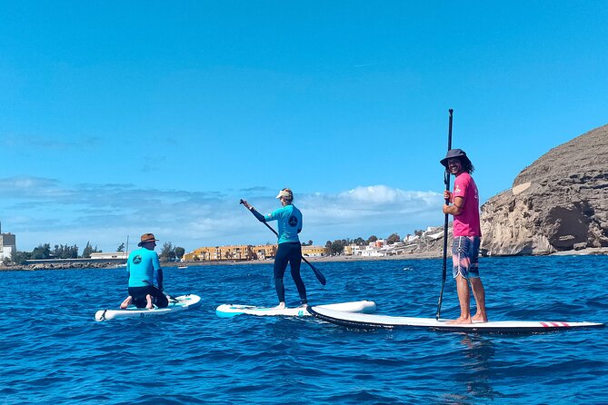 Stand Up Paddle and Snorkeling Tour of Gran Canaria with Transfers south area - Entering the water starts with a real SUP lesson